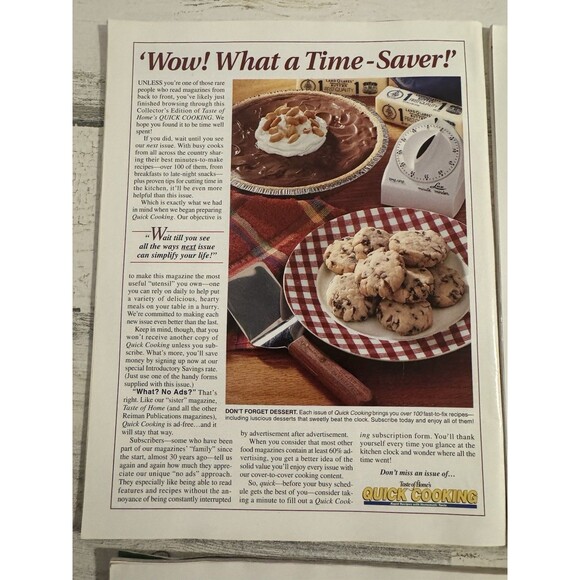 Taste Of Home's Quick Cooking 5 Issue Lot Vintage Cooking Magazines - Picture 8 of 14